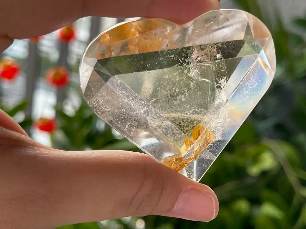 USA Clear Quartz / Smoky Quartz / Howlite Heart Shape 100% Natural Crystal Gemstone - JING WEN CRYSTAL