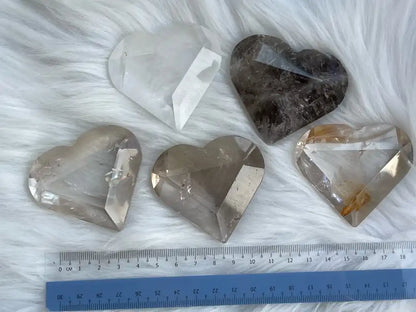 USA Clear Quartz / Smoky Quartz / Howlite Heart Shape 100% Natural Crystal Gemstone - JING WEN CRYSTAL