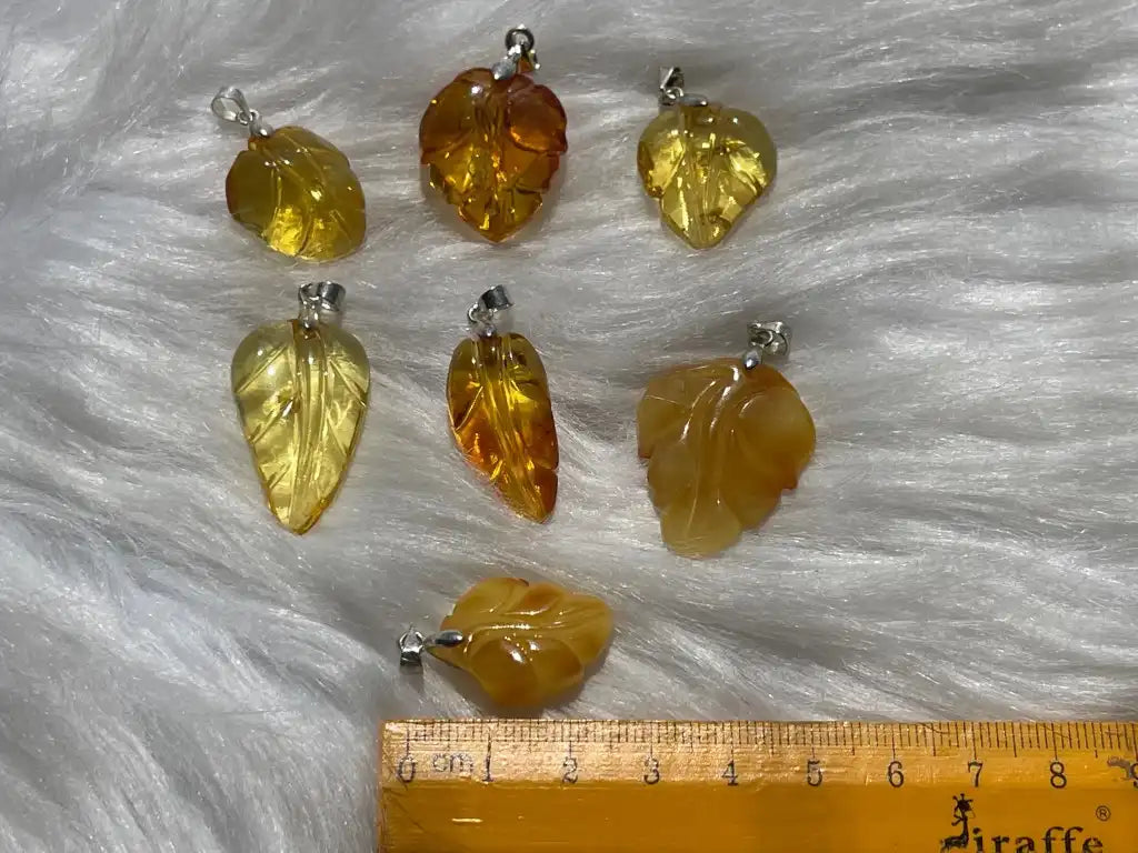 Russia Amber Pendant A Grade 100% Natural Crystal Gemstone - JING WEN CRYSTAL