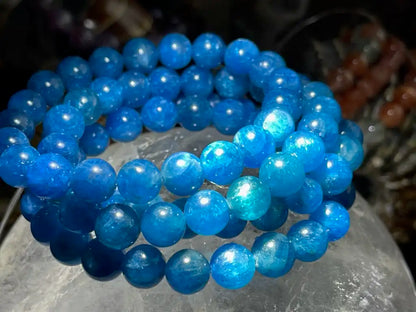 Peru Apatite Bracelet 8-9mm  A Grade 100% Natural Crystal Gemstone - JING WEN CRYSTAL