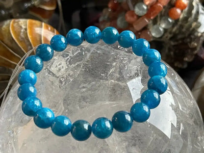 Peru Apatite Bracelet 8-9mm  A Grade 100% Natural Crystal Gemstone - JING WEN CRYSTAL