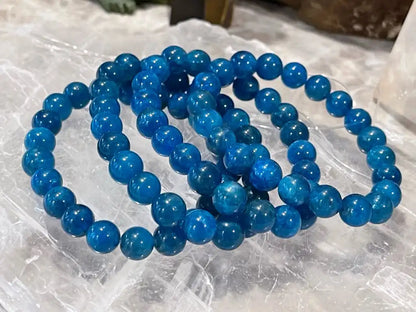 Peru Apatite Bracelet 8-9mm  A Grade 100% Natural Crystal Gemstone - JING WEN CRYSTAL