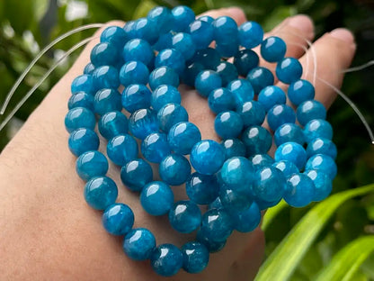 Peru Apatite Bracelet 8-9mm  A Grade 100% Natural Crystal Gemstone - JING WEN CRYSTAL