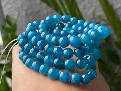 Peru Apatite Bracelet 8-9mm  A Grade 100% Natural Crystal Gemstone - JING WEN CRYSTAL