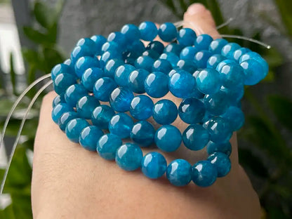 Peru Apatite Bracelet 8-9mm  A Grade 100% Natural Crystal Gemstone - JING WEN CRYSTAL