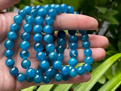 Peru Apatite Bracelet 8-9mm  A Grade 100% Natural Crystal Gemstone - JING WEN CRYSTAL