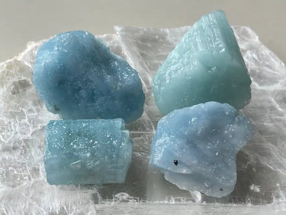 Brazil Aquamarine Raw Stones A Grade 100% Natural Crystal Gemstone - JING WEN CRYSTAL