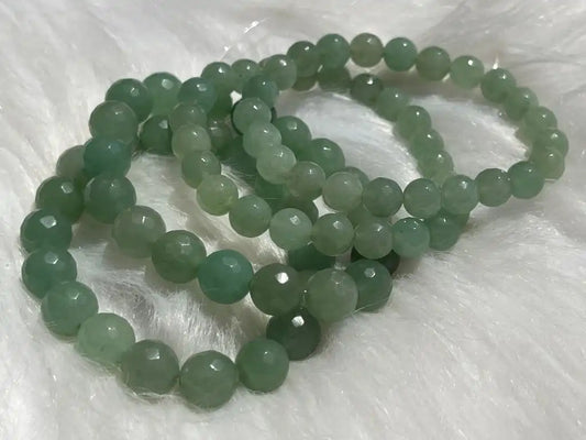 India Green Aventurine Bracelet A Grade 100% Natural Crystal Gemstone - JING WEN CRYSTAL