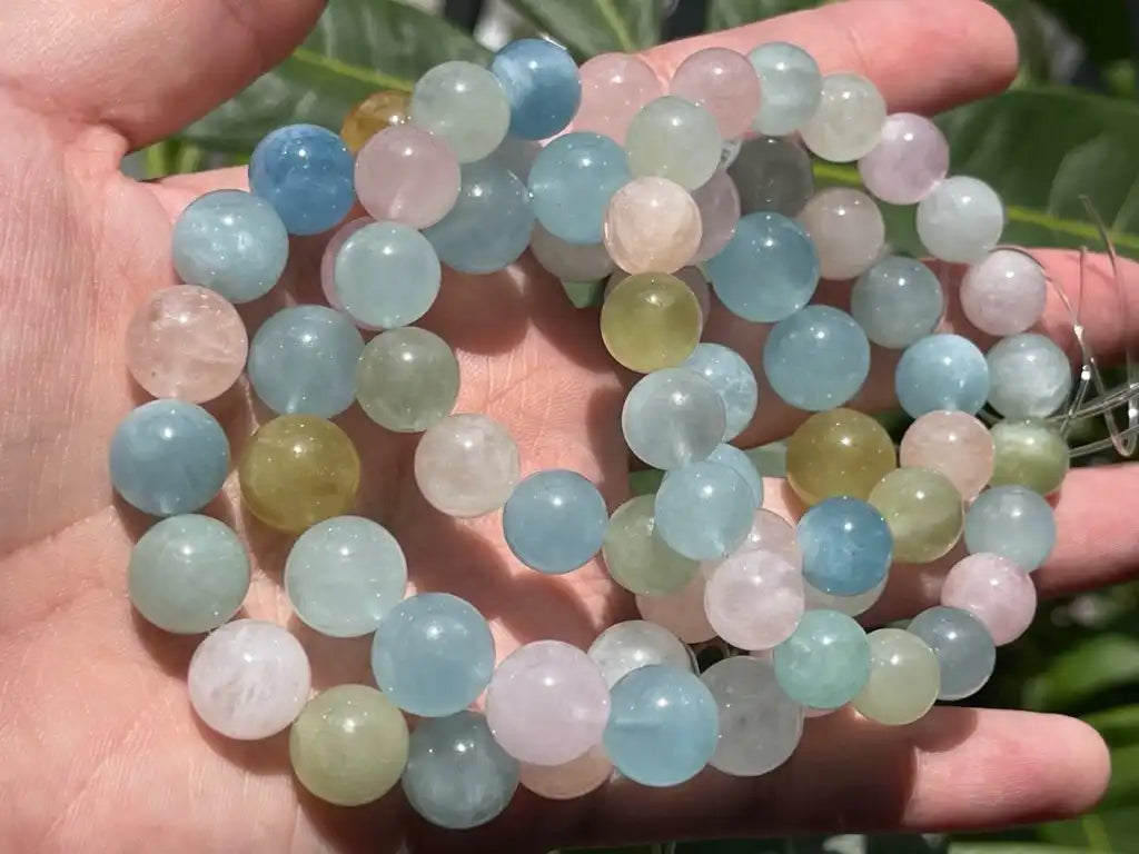 Madagascar Beryl Bracelet A Grade 100% Natural Crystal Gemstone - JING WEN CRYSTAL