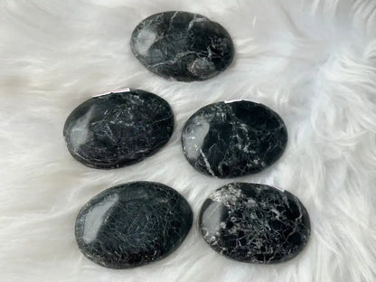 USA Black Onyx Palm Stone 100% Natural Crystal Gemstone - JING WEN CRYSTAL