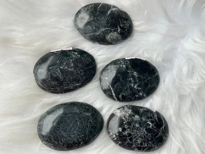 USA Black Onyx Palm Stone 100% Natural Crystal Gemstone - JING WEN CRYSTAL