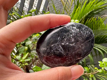 USA Black Onyx Palm Stone 100% Natural Crystal Gemstone - JING WEN CRYSTAL