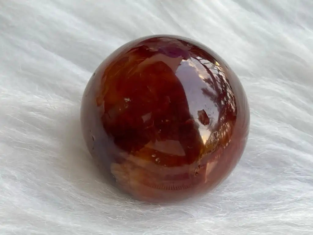 India Carnelian Sphere 4.3cm+ 100% Natural Crystal Gemstone - JING WEN CRYSTAL
