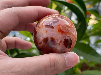 India Carnelian Sphere 4.3cm+ 100% Natural Crystal Gemstone - JING WEN CRYSTAL