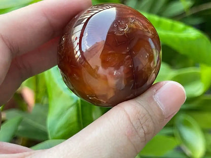 India Carnelian Sphere 4.3cm+ 100% Natural Crystal Gemstone - JING WEN CRYSTAL