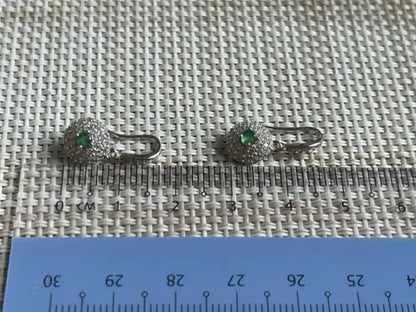 Ethiopian Emerald Earring A Grade in Silver 925 100% Natural Crystal Gemstone - JING WEN CRYSTAL