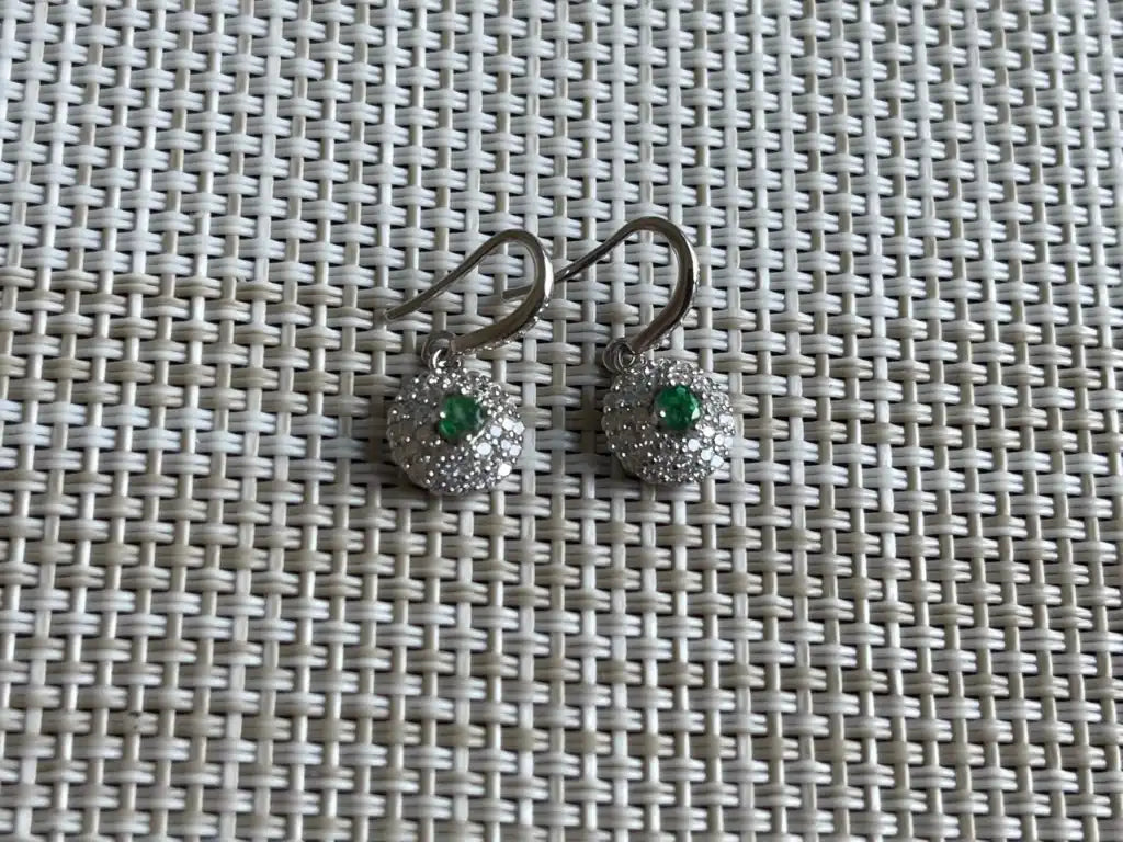 Ethiopian Emerald Earring A Grade in Silver 925 100% Natural Crystal Gemstone - JING WEN CRYSTAL