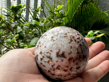 Brazil Garnet Sphere 100% Natural Crystal Gemstone - JING WEN CRYSTAL