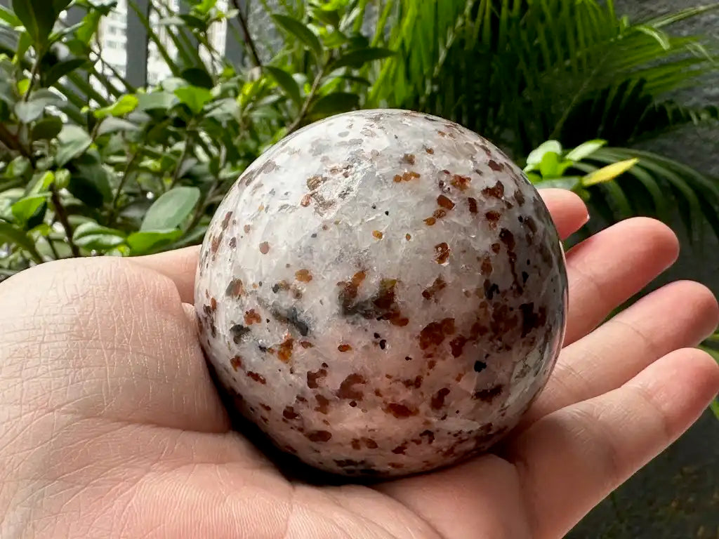 Brazil Garnet Sphere 100% Natural Crystal Gemstone - JING WEN CRYSTAL