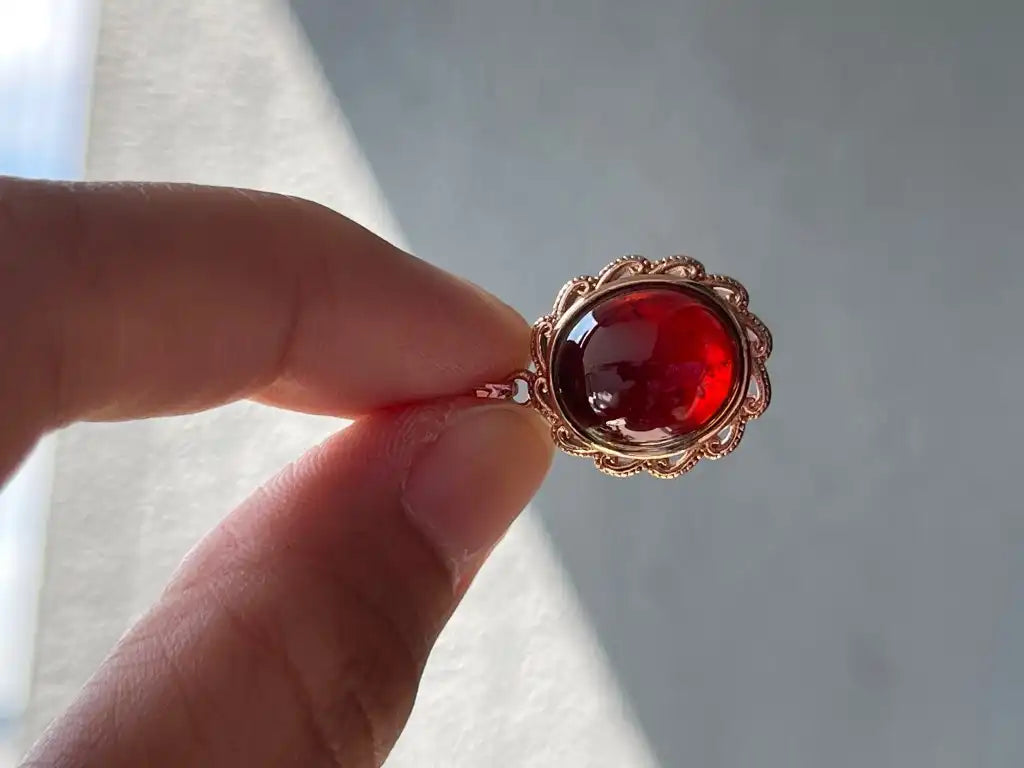 Brazil Orange Garnet Pendant in Silver 925 Rose Gold Plated A Grade 100% Natural Crystal Gemstone - JING WEN CRYSTAL