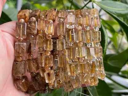 South Africa Gold Rutile Quartz Bracelet A Grade 100% Natural Crystal Gemstone - JING WEN CRYSTAL