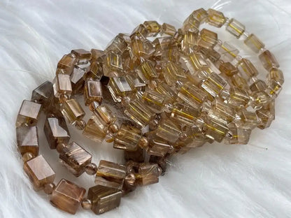 South Africa Gold Rutile Quartz Bracelet A Grade 100% Natural Crystal Gemstone - JING WEN CRYSTAL