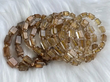 South Africa Gold Rutile Quartz Bracelet A Grade 100% Natural Crystal Gemstone - JING WEN CRYSTAL