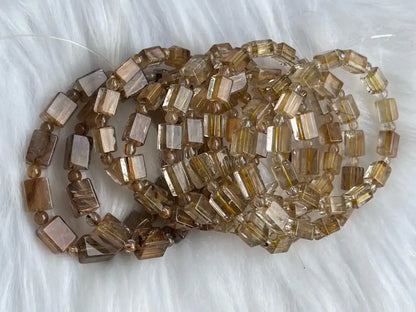 South Africa Gold Rutile Quartz Bracelet A Grade 100% Natural Crystal Gemstone - JING WEN CRYSTAL