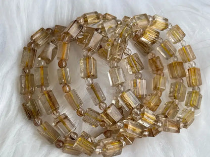 South Africa Gold Rutile Quartz Bracelet A Grade 100% Natural Crystal Gemstone - JING WEN CRYSTAL