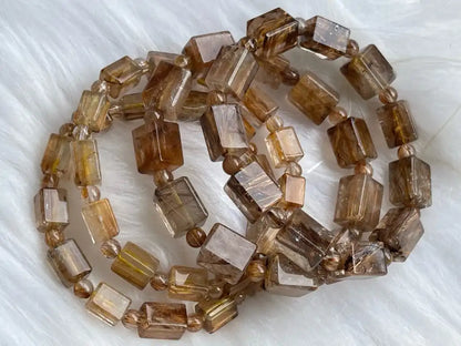 South Africa Gold Rutile Quartz Bracelet A Grade 100% Natural Crystal Gemstone - JING WEN CRYSTAL