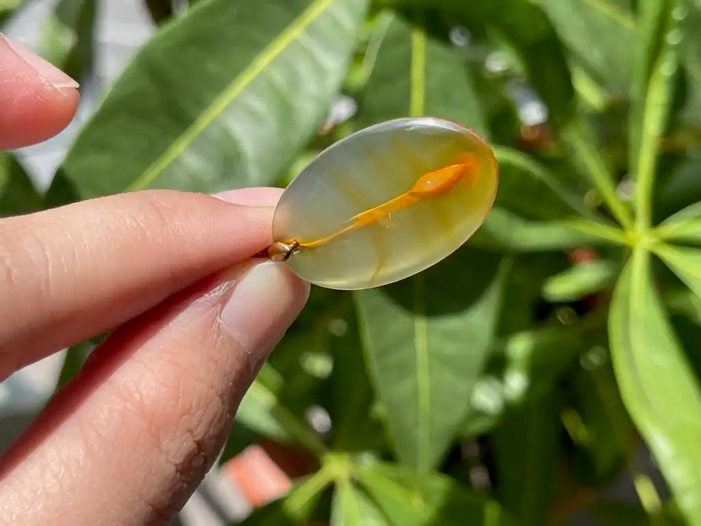 Indonesia Iris Agate Pendant A Grade 100% Natural Crystal Gemstone - JING WEN CRYSTAL