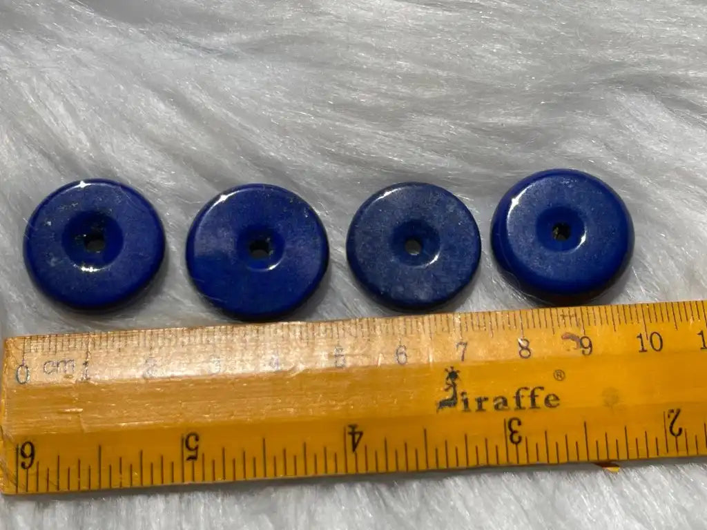 Afghanistan Blue Lapis Lazuli Donut Pendant A Grade 100% Natural Crystal Gemstone - JING WEN CRYSTAL