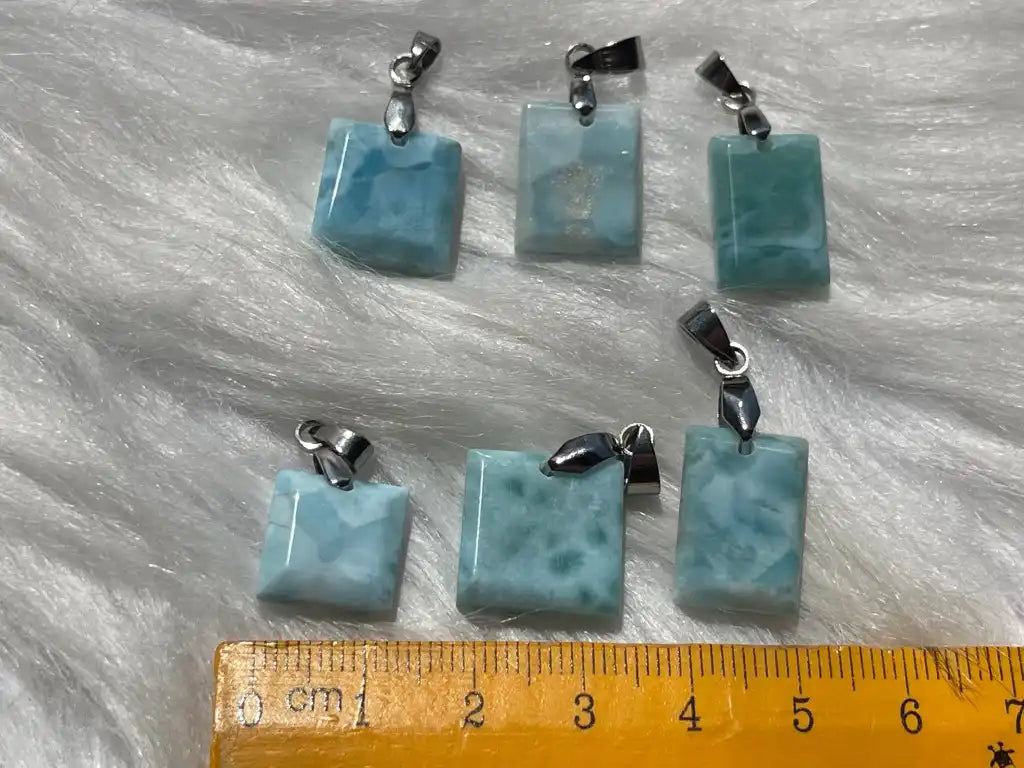 Dominican Republic Larimar Pendant A Grade 100% Natural Crystal Gemstone - JING WEN CRYSTAL