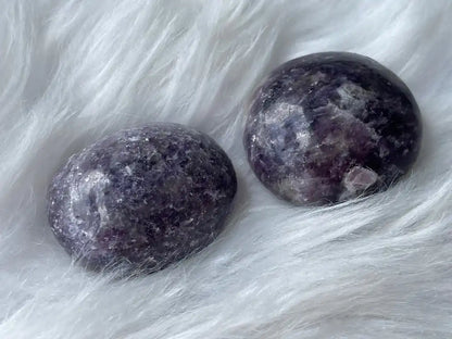 Africa Lepidolite Palm Stone 100% Natural Crystal Gemstone - JING WEN CRYSTAL