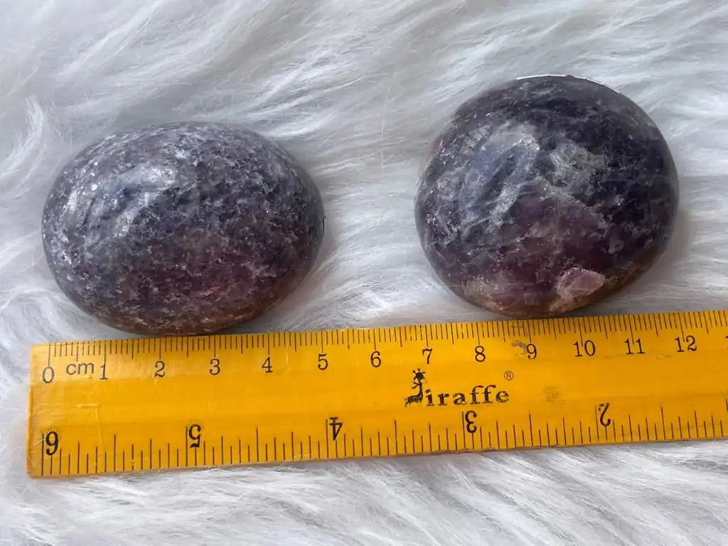 Africa Lepidolite Palm Stone 100% Natural Crystal Gemstone - JING WEN CRYSTAL