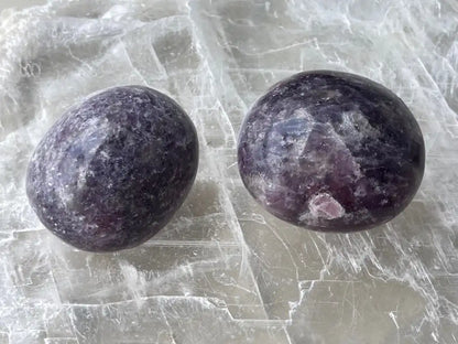 Africa Lepidolite Palm Stone 100% Natural Crystal Gemstone - JING WEN CRYSTAL