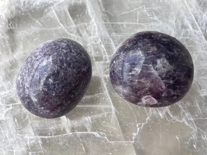 Africa Lepidolite Palm Stone 100% Natural Crystal Gemstone - JING WEN CRYSTAL