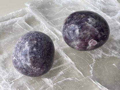 Africa Lepidolite Palm Stone 100% Natural Crystal Gemstone - JING WEN CRYSTAL