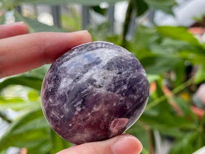 Africa Lepidolite Palm Stone 100% Natural Crystal Gemstone - JING WEN CRYSTAL