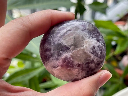 Africa Lepidolite Palm Stone 100% Natural Crystal Gemstone - JING WEN CRYSTAL