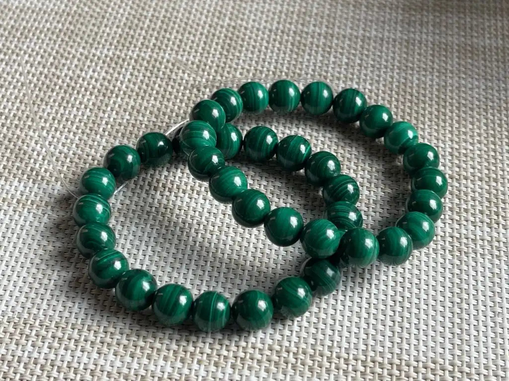 Russia Malachite Bracelet A Grade 100% Natural Crystal Gemstone - JING WEN CRYSTAL