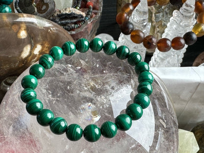 Russia Malachite Bracelet A Grade 100% Natural Crystal Gemstone - JING WEN CRYSTAL