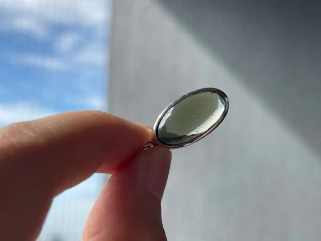 Czech Republic Moldavite Pendant in Silver 925 Genuine A Grade 100% Natural Crystal Gemstone - JING WEN CRYSTAL