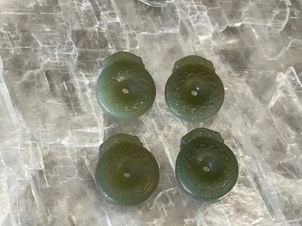 Burma Jade Donut Pendant A Grade 100% Natural Crystal Gemstone - JING WEN CRYSTAL