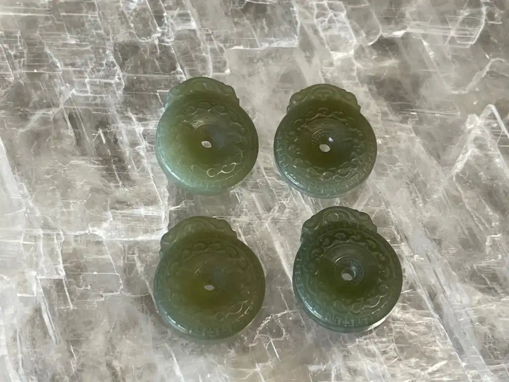 Burma Jade Donut Pendant A Grade 100% Natural Crystal Gemstone - JING WEN CRYSTAL