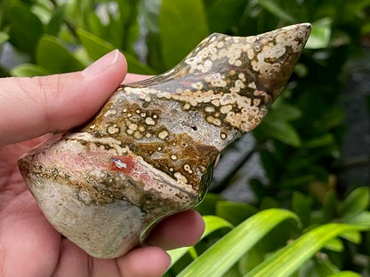 Madagascar Ocean Jasper Flame Shape  A Grade 100% Natural Crystal Gemstone - JING WEN CRYSTAL