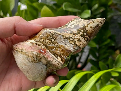 Madagascar Ocean Jasper Flame Shape  A Grade 100% Natural Crystal Gemstone - JING WEN CRYSTAL