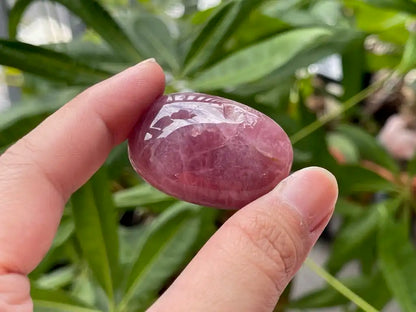 Argentina Pink Amethyst In Star Quartz Palm Tumble 100% Natural Crystal Gemstone - JING WEN CRYSTAL