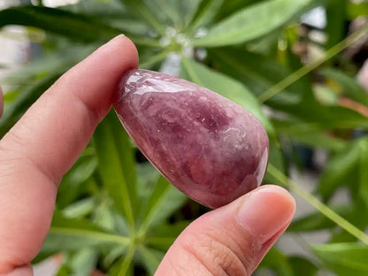 Argentina Pink Amethyst In Star Quartz Palm Tumble 100% Natural Crystal Gemstone - JING WEN CRYSTAL