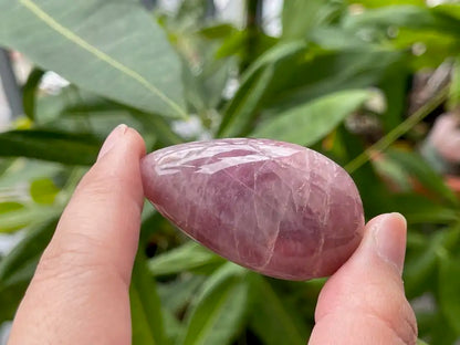 Argentina Pink Amethyst In Star Quartz Palm Tumble 100% Natural Crystal Gemstone - JING WEN CRYSTAL